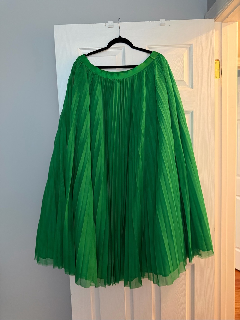 NWT Anthropologie Hutch Kelly Green Pleated Tulle Maxi Skirt XL
